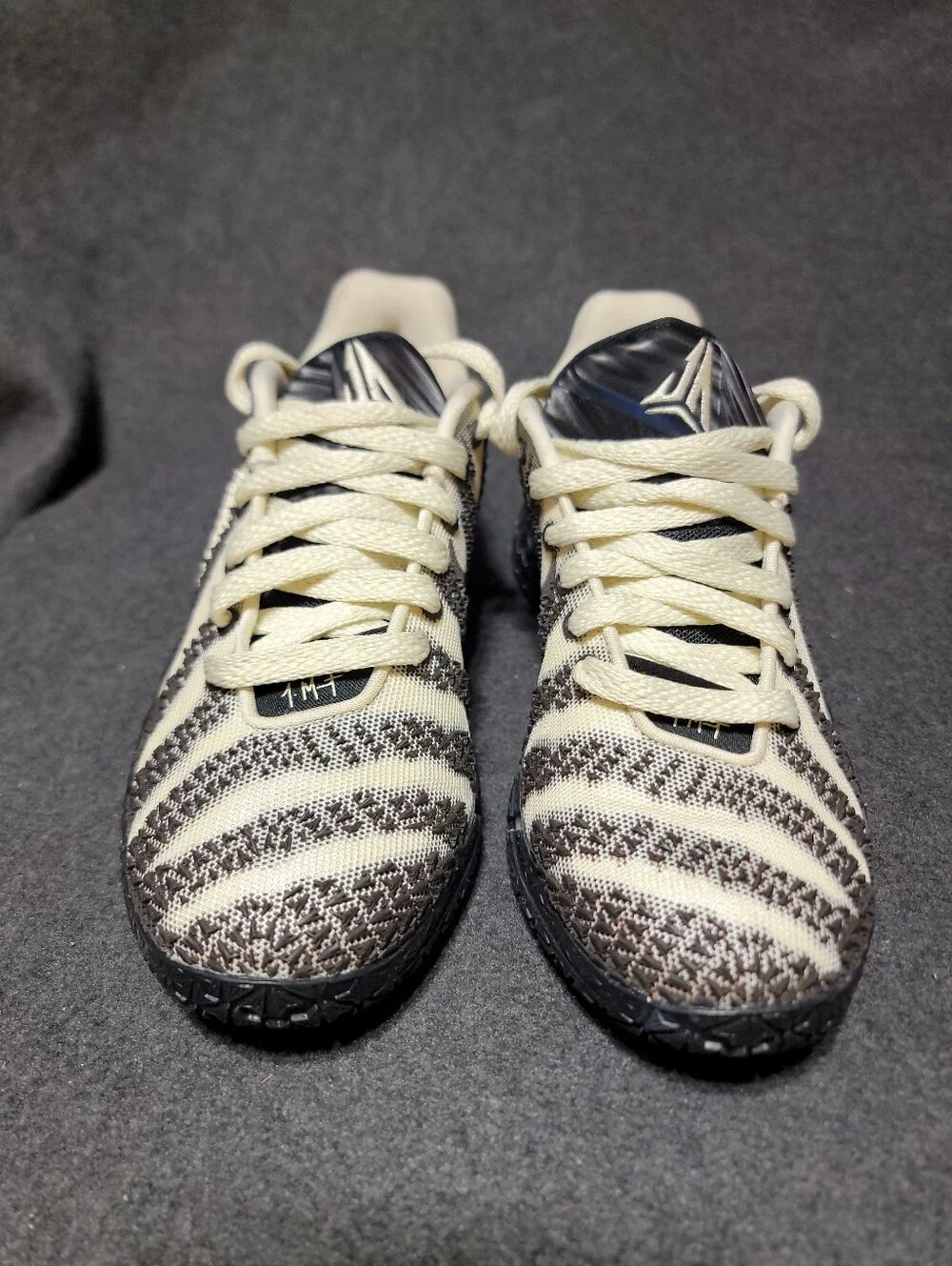 Nike Ja 3 Kids Black and Cream Athletic Sneakers with Yellow Accents